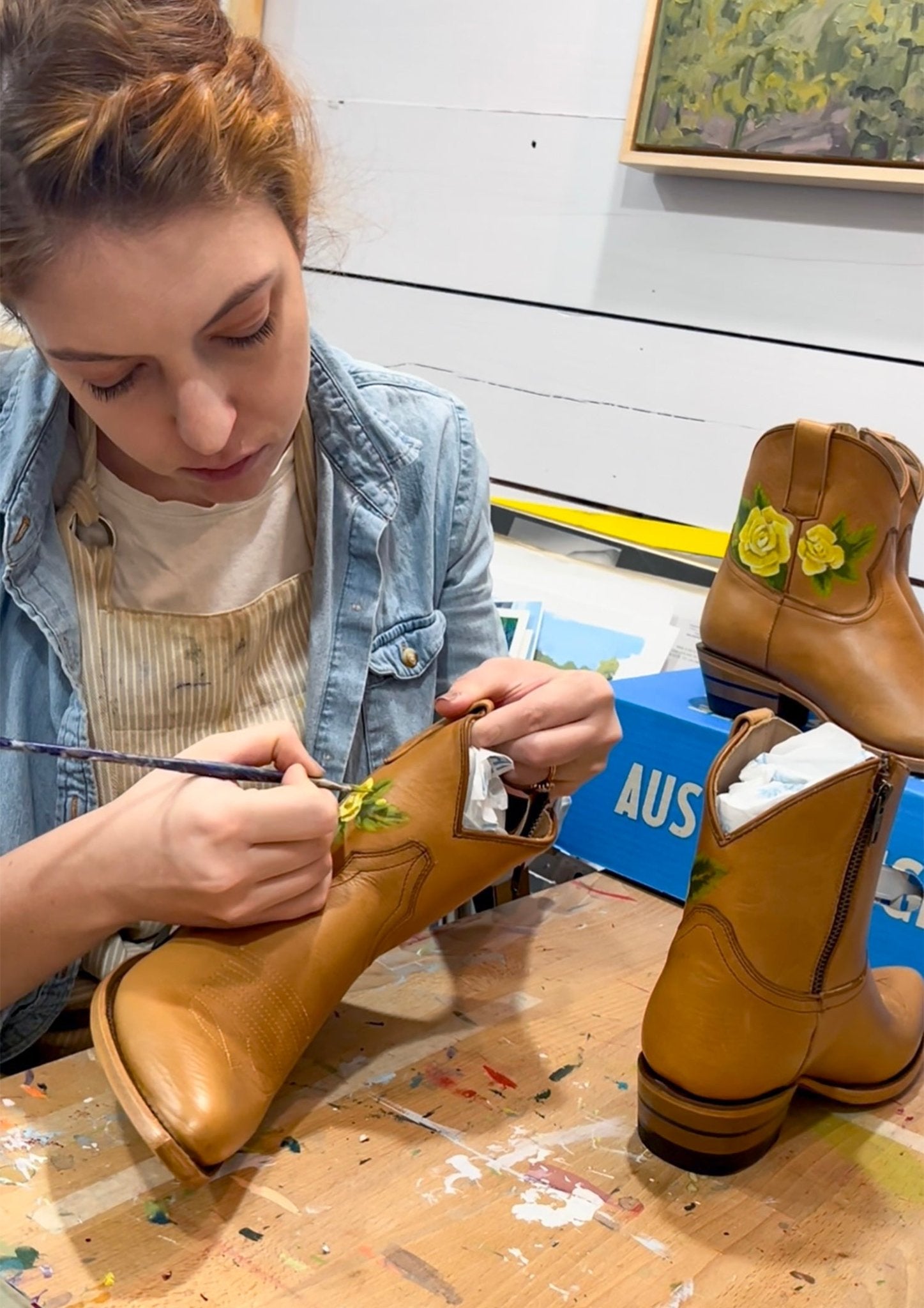 Artist Series - Danika Ostrowski - Alvies, Hand Painted Rainey Boot