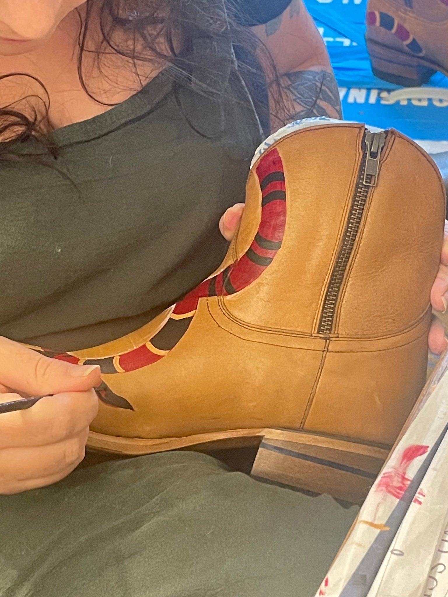 Artist Series - Kelsey Archbold - Alvies, Hand Painted Rainey Boot, Hand Painted Rainey Boot