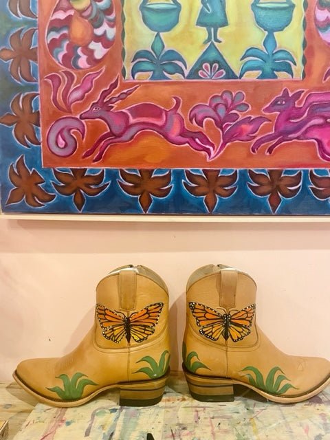 Artist Series - Nora Burke - Alvies, Hand Painted Rainey Boot