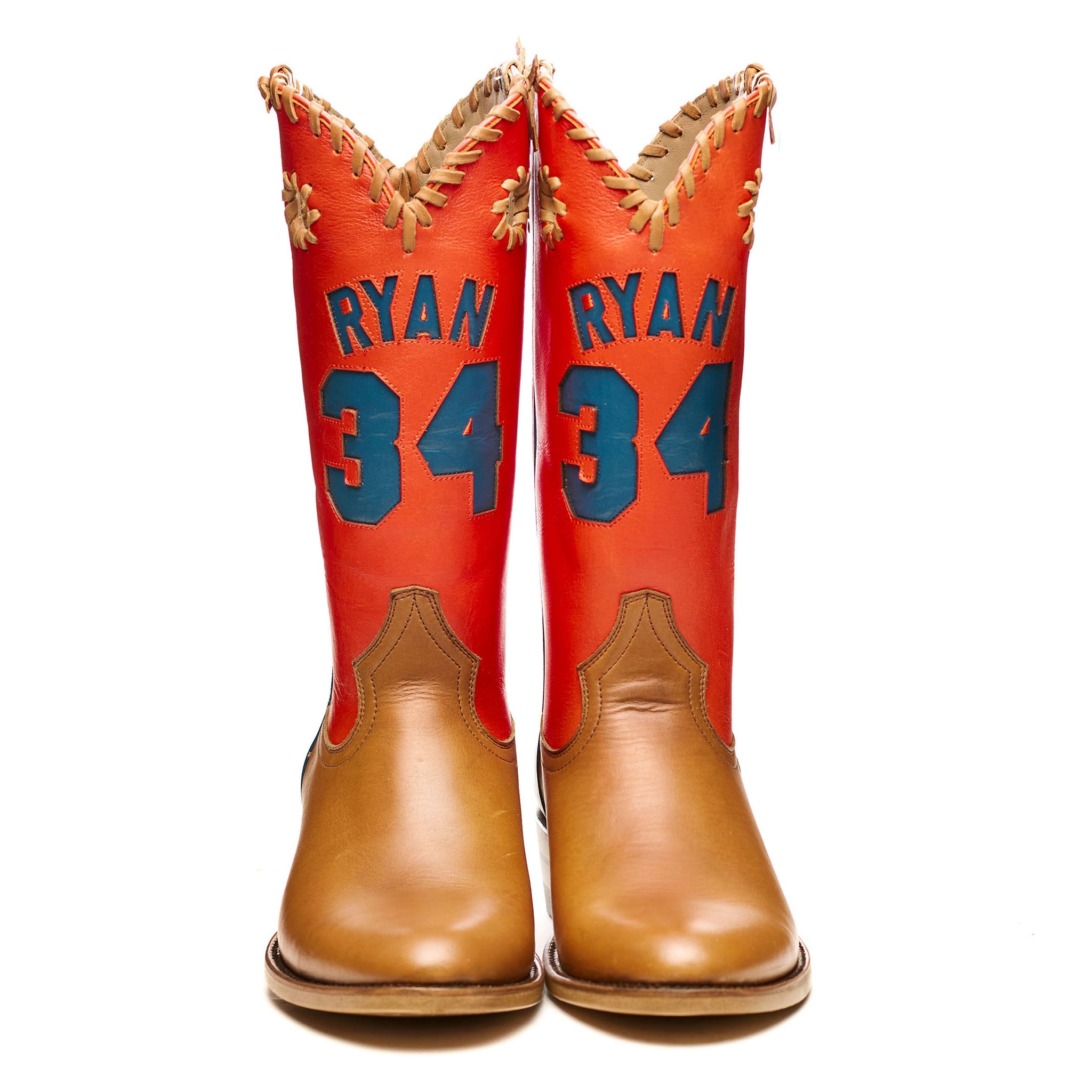 Bright Orange Nolan Ryan Boots product shot