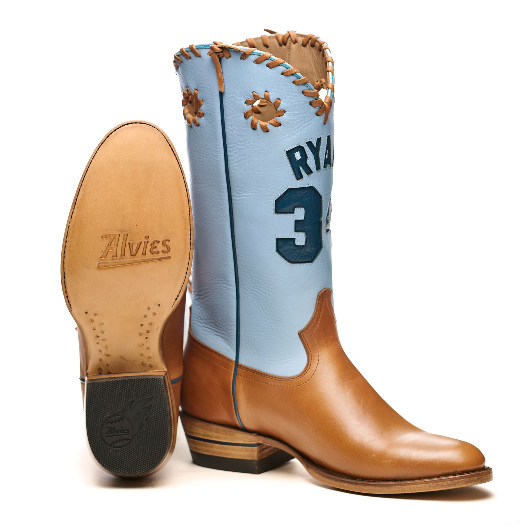 Powder Blue Nolan Ryan Boots product shot