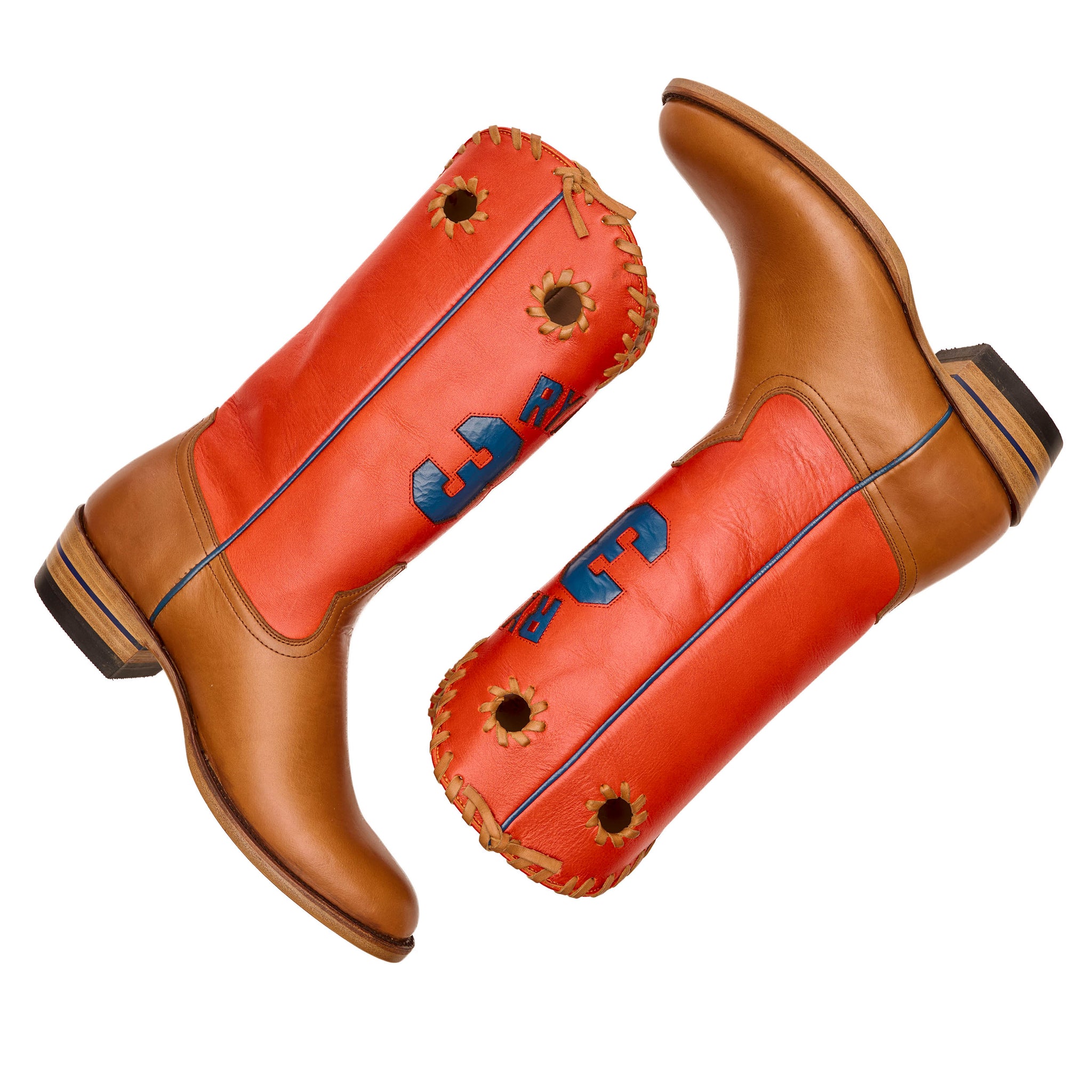 Bright Orange Nolan Ryan Boots product shot