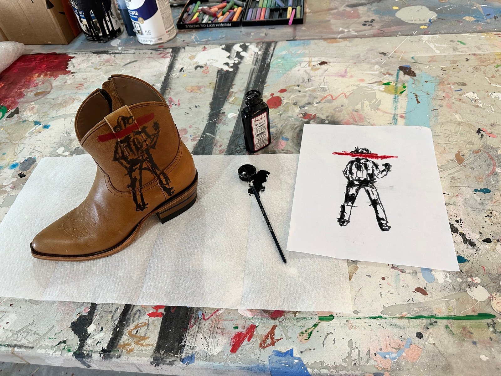 Artist Series - Brandon Owen - Alvies, Hand Painted Rainey Boot