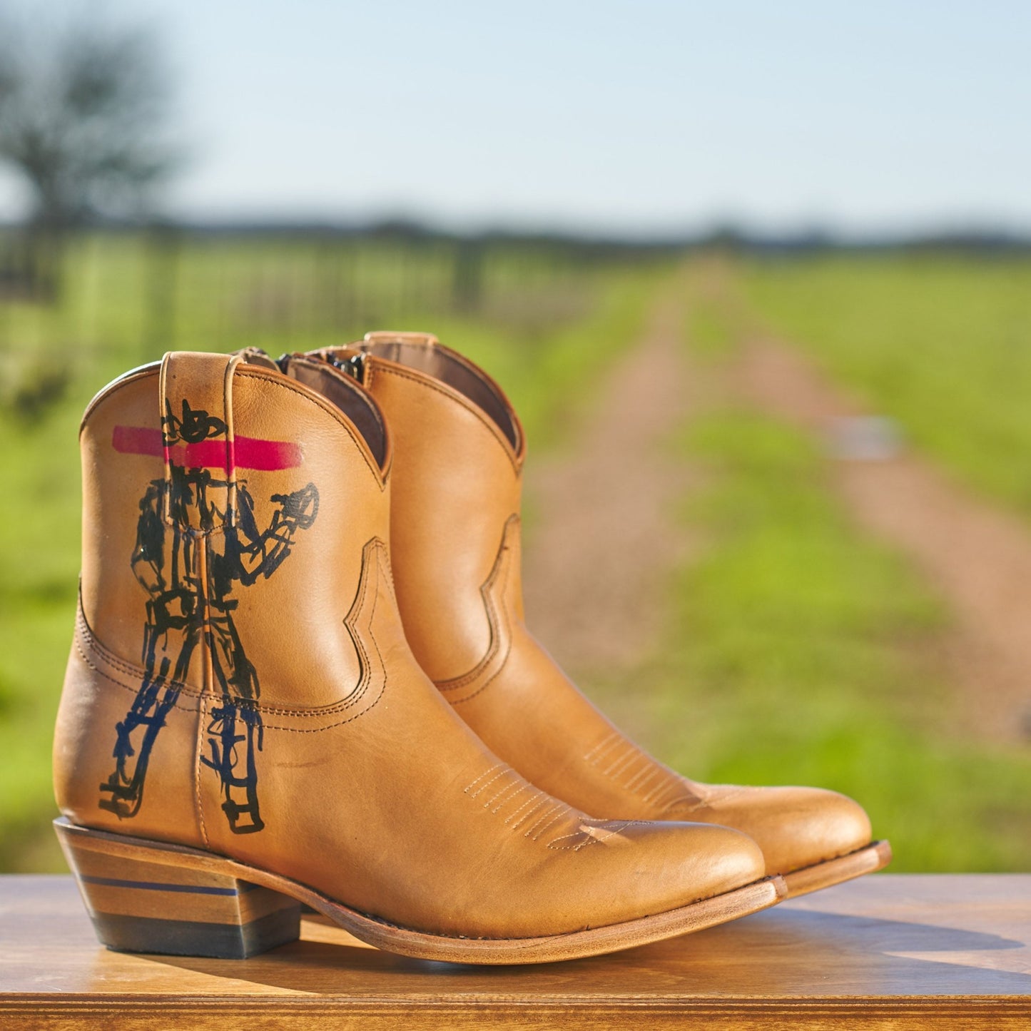 Artist Series - Brandon Owen - Alvies, Hand Painted Rainey Boot