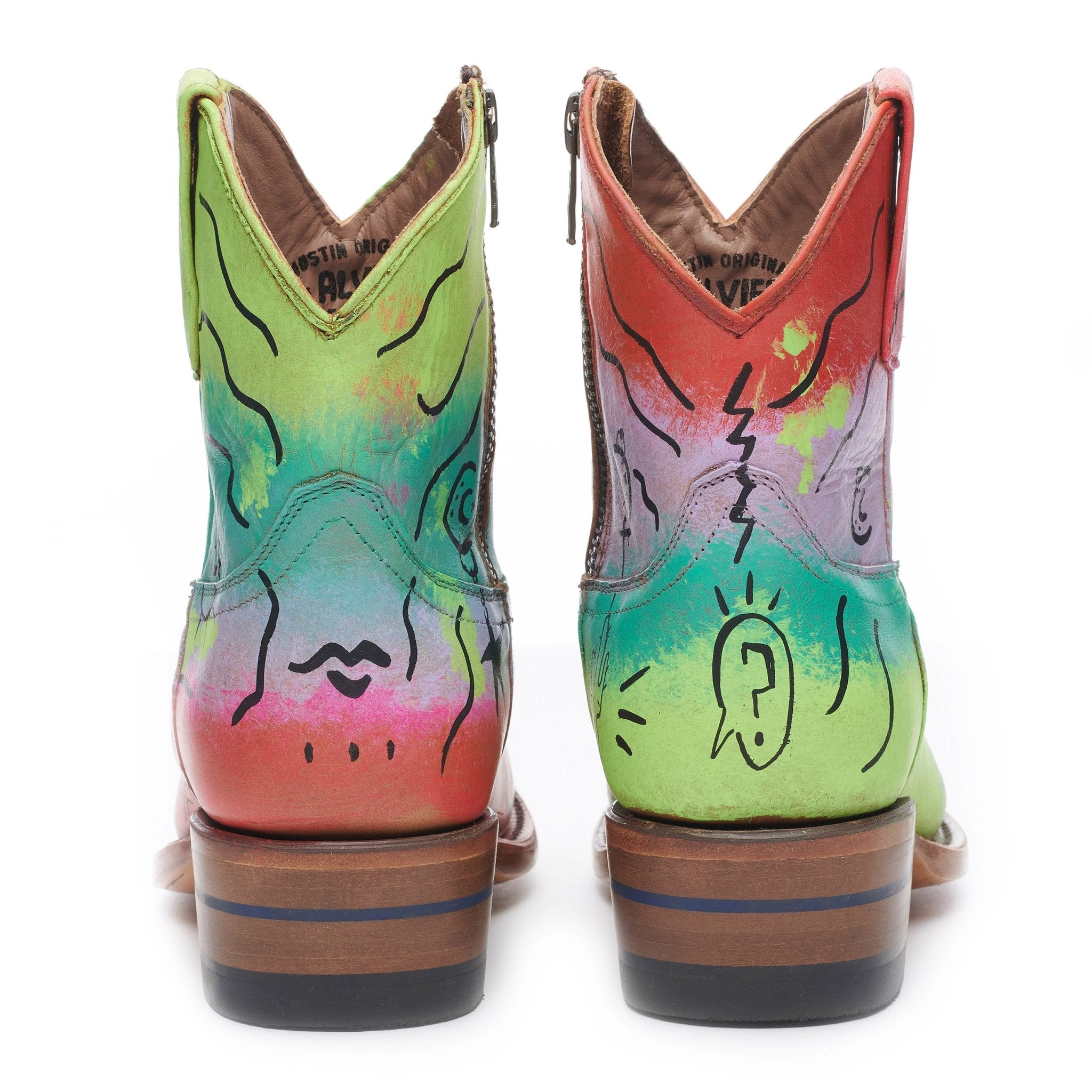Artist Series - Jennay Say Qua - Alvies, Hand Painted Rainey Boot