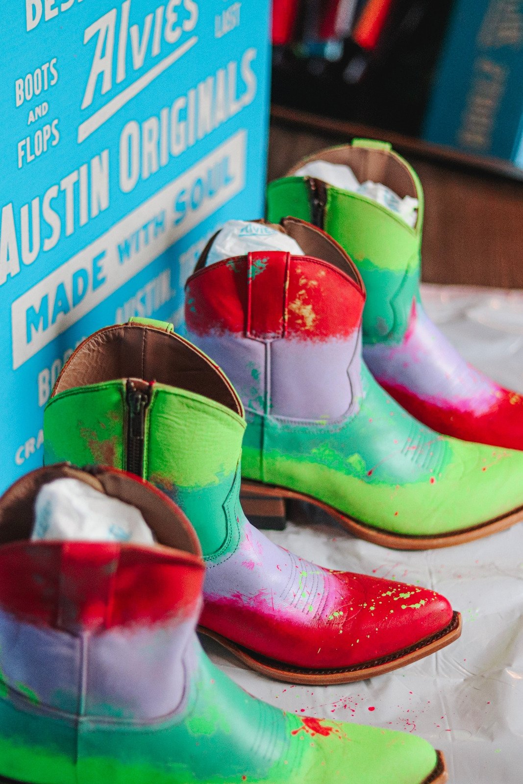 Artist Series - Jennay Say Qua - Alvies, Hand Painted Rainey Boot