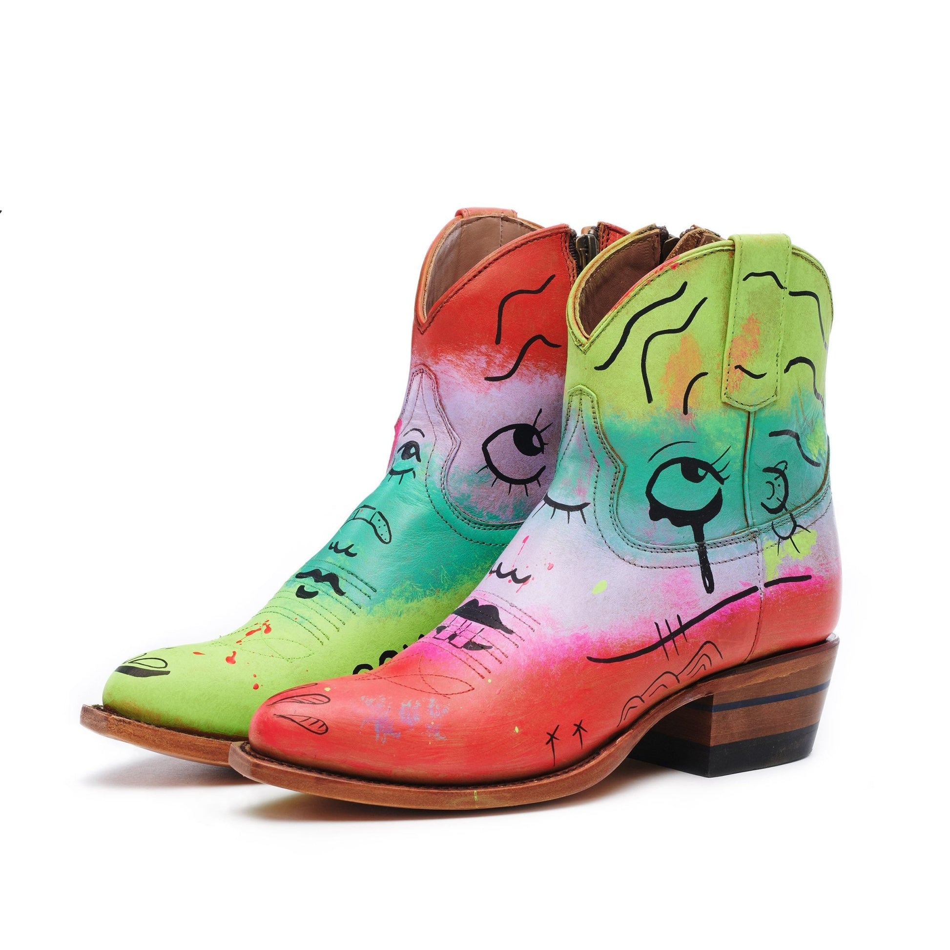 Artist Series - Jennay Say Qua - Alvies, Hand Painted Rainey Boot