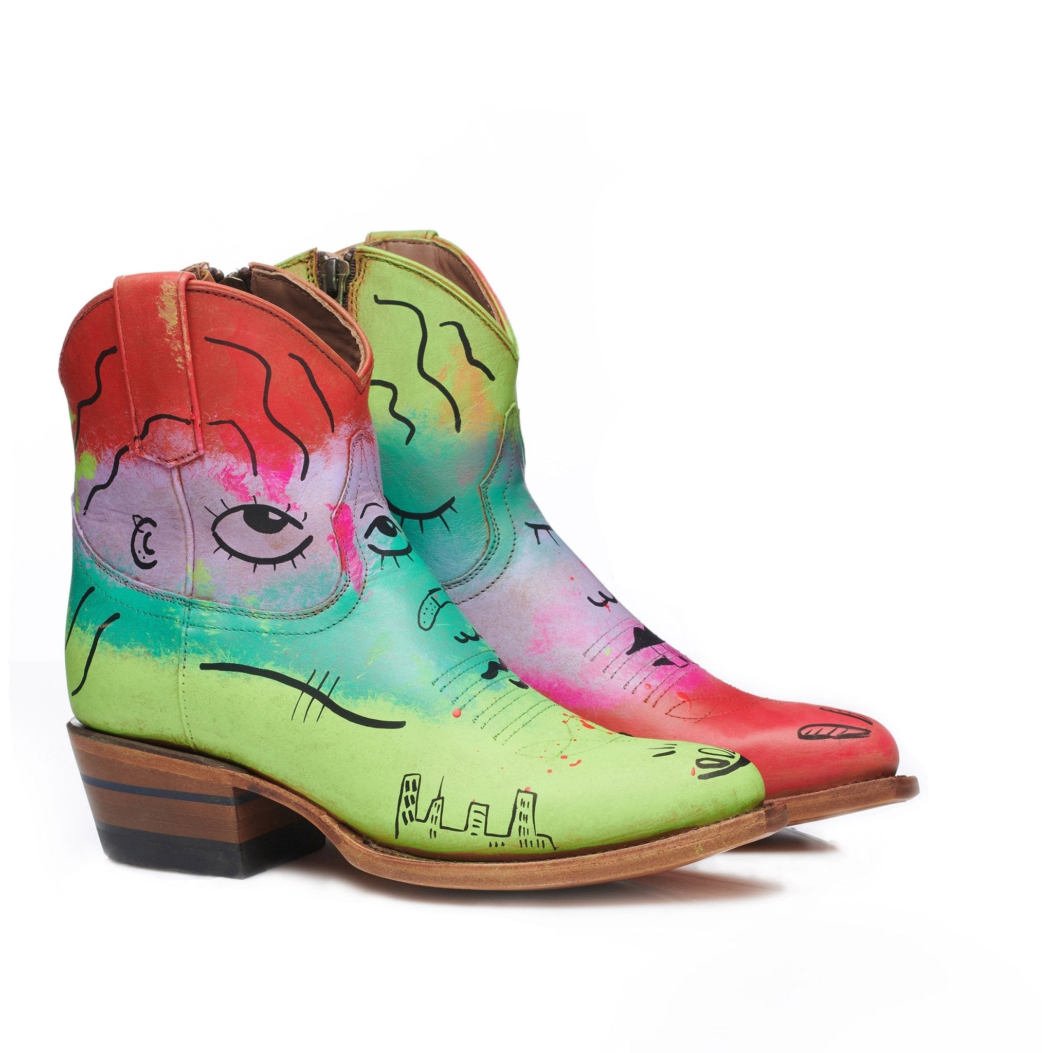 Artist Series - Jennay Say Qua - Alvies, Hand Painted Rainey Boot