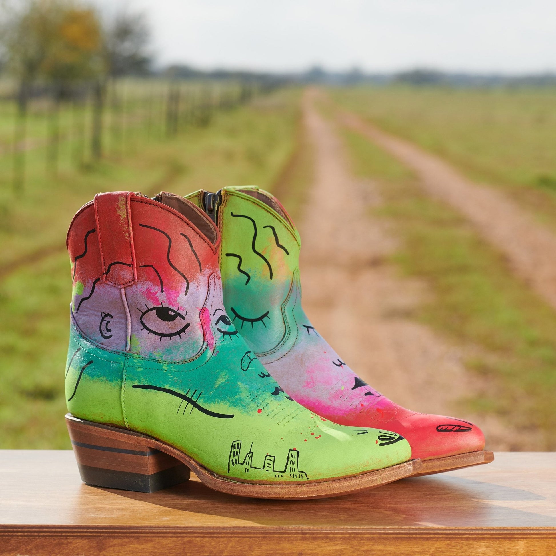 Artist Series - Jennay Say Qua - Alvies, Hand Painted Rainey Boot