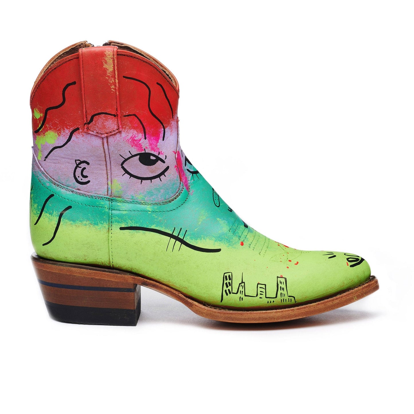 Artist Series - Jennay Say Qua - Alvies, Hand Painted Rainey Boot