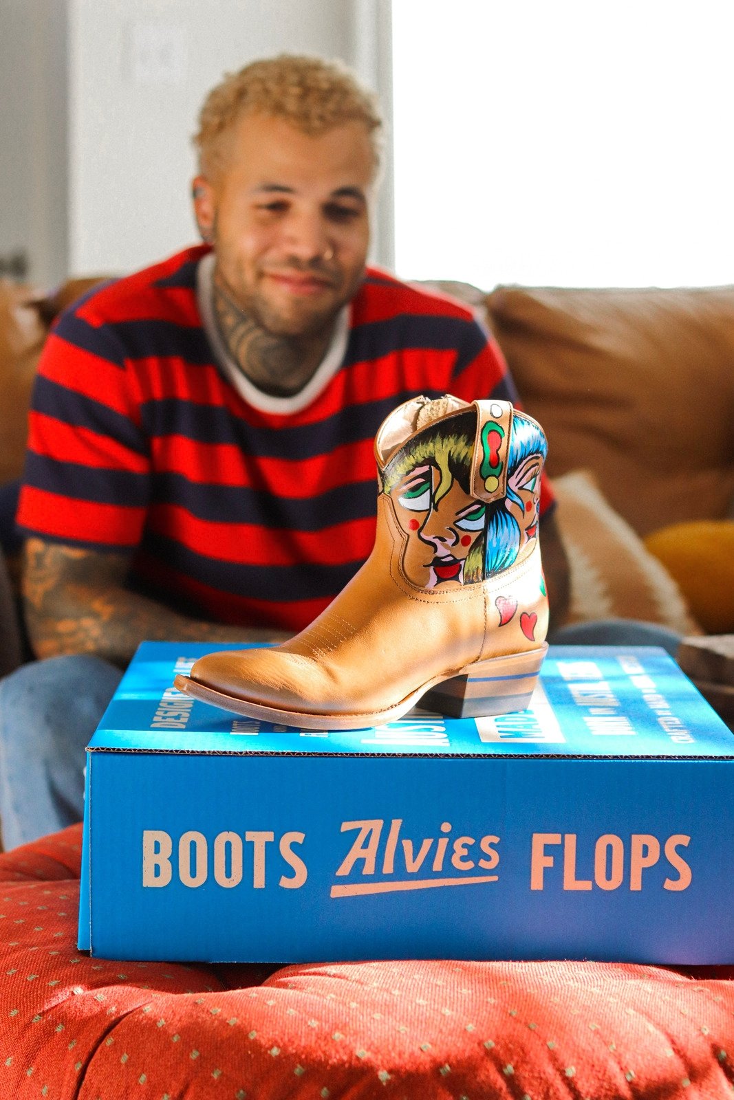 Artist Series - Josh Adams - Alvies, Hand Painted Rainey Boot