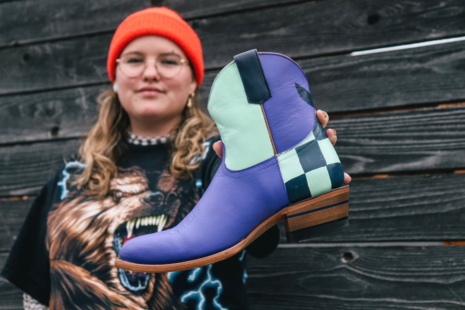 Artist Series - Mikaela Friedman - Alvies, Hand Painted Rainey Boot